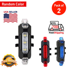 Load image into Gallery viewer, Waterproof 5 LED Lamp Bike Bicycle Rear Tail Light Back Lamp / Rear Safety Flashlight - Pack of 2 (Random Color)