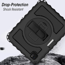 Load image into Gallery viewer, AMZER TUFFEN Multilayer Case with 360 Degree Rotating Kickstand with Shoulder Strap, Hand Grip for Apple iPad Air 10.9" 2020/iPad Air 5th Gen