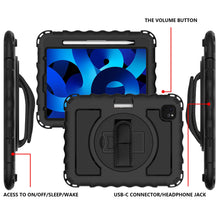 Load image into Gallery viewer, AMZER TUFFEN Multilayer Case with 360 Degree Rotating Kickstand with Shoulder Strap, Hand Grip for Apple iPad Air 10.9" 2020/iPad Air 5th Gen