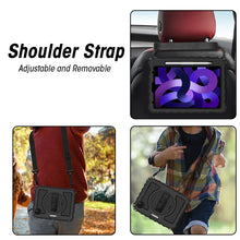 Load image into Gallery viewer, AMZER TUFFEN Multilayer Case with 360 Degree Rotating Kickstand with Shoulder Strap, Hand Grip for Apple iPad Air 10.9" 2020/iPad Air 5th Gen