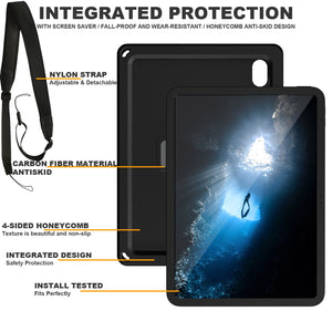 AMZER Multilayer Case with 360 Rotation Stand EVA Hard PC Tablet Case with Strap for iPad 10th Gen 10.9 2022