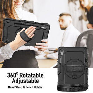 AMZER TUFFEN Multilayer Case with 360 Degree Rotating Kickstand with Shoulder Strap, Hand Grip for Samsung Galaxy Tab S7/S8/S9 5G 11 inch" X710/X716B/X510/X516B