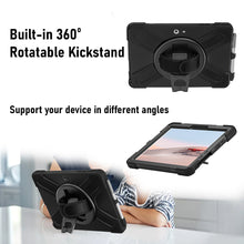 Load image into Gallery viewer, AMZER TUFFEN Case with 360 Degree Rotating Holder with Shoulder Strap for Microsoft Surface Go 4 / 3 / 2 / 1 (10.5 inch)