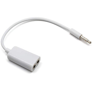 3.5mm Male to Dual 3.5mm Female Audio Splitter Cable - White