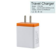 Load image into Gallery viewer, 2.4A Metal Circle 3 USB Wall Charger AC Power Adapter - pack of 2