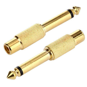 AMZER Gold Plated 6.35mm Memo Male to RCA Headphone Jack Adapter