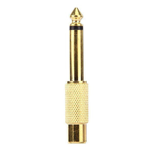 AMZER Gold Plated 6.35mm Memo Male to RCA Headphone Jack Adapter - fommystore