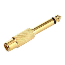 Load image into Gallery viewer, AMZER Gold Plated 6.35mm Memo Male to RCA Headphone Jack Adapter - fommystore