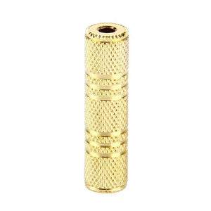 AMZER Gold Plated 3.5mm Female to 3.5mm Stereo Jack Socket Adapter - Pack Of 2 - fommystore