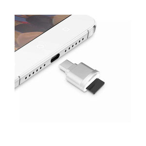 AMZER USB Type-C 3.1 to Micro SD Card (TF Card) Reader Adapter OTG Function - Silver - fommystore