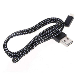 AMZER® 20cm 2A USB to USB-C / Type-C Nylon Weave Style Double Elbow Data Sync Charging Cable - Black - fommystore