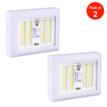 Load image into Gallery viewer, AMZER Mini White Light COB LED Wall Light Switch Night Light Lamp - White - pack of 2