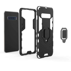 AMZER Hybrid PC+TPU Protective Case With Magnetic Ring Holder for Samsung Galaxy S10 - fommystore