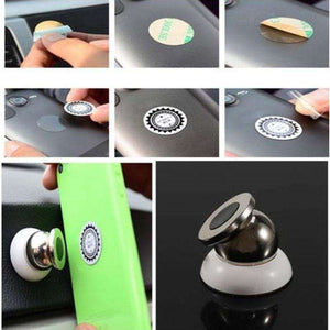 Universal 360° Degree Magnet Rotating Mini Car Dashboard Mount With Metal Holder - Black - fommystore