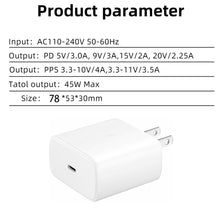 Load image into Gallery viewer, 45W USB-C Wall Charger with Fast Charge PD Adapter for iPhone 12/12 mini/12 Pro/12 Pro Max/11/11 Pro/Pro Max/14/14 Pro/14 Plus/15/15 plus/15 pro/15 pro max