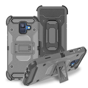 Hybrid Shockproof Holster Case with Stand for Samsung Galaxy A6 2018