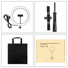 Load image into Gallery viewer, 1.1M Tripod Mount With 11.8 inch 30cm LED Ring &amp; Live Broadcast Dual Phone Bracket