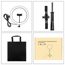 Load image into Gallery viewer, 1.1M Tripod Mount With 11.8 inch 30cm LED Ring & Live Broadcast Dual Phone Bracket