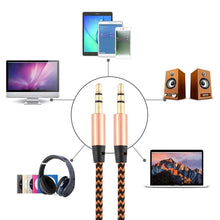 Load image into Gallery viewer, AMZER Audio AUX Cable Feet 3.5mm AUX Jack Tangled Free Braided Sleeve Jacket Stereo Auxiliary Aux Audio Stereo Cable (Random Color) - Length: 1m (pack of 3)