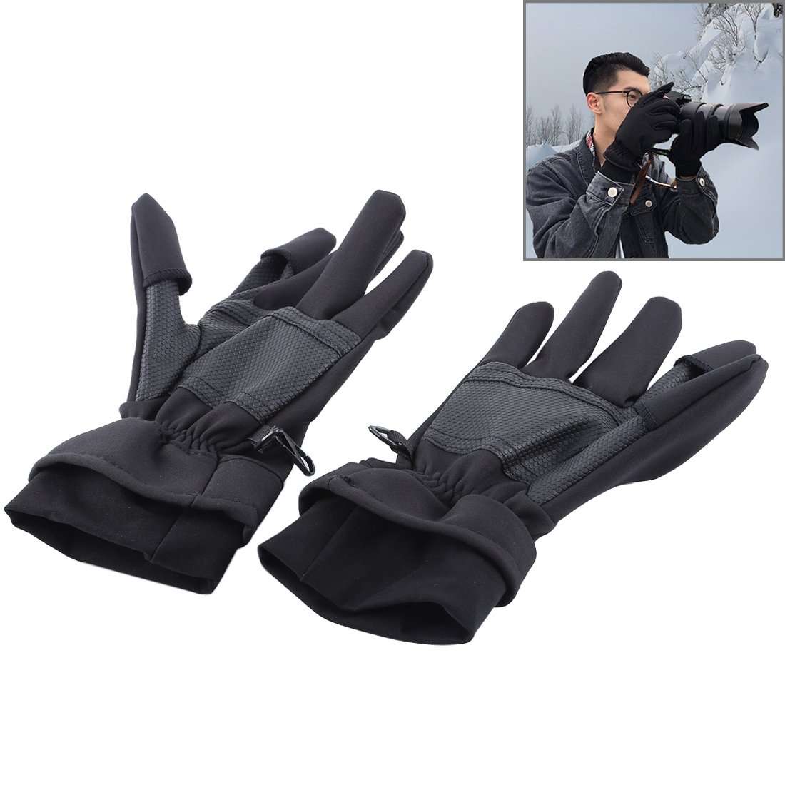 Amzer Outdoor Sports Wind-Stopper Full Finger Winter Warm Photography Gloves, Size: S