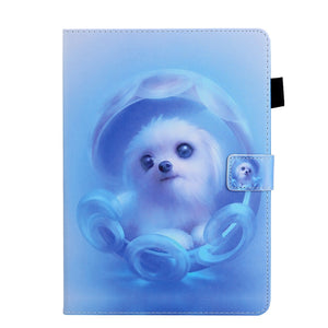 Coloured Dog Printed Cas with Holder for 10.2 Inch iPad 7th, 8th, 9th Gen
