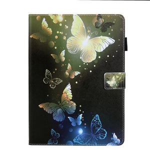 Sparkle Butterfly Printed Flip Leather Case for 10.2 Inch iPad 7th, 8th, 9th Gen