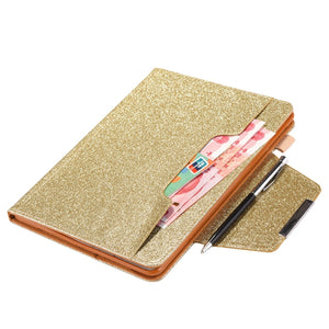 Gold Glitter Case with Holder for 10.2 Inch iPad 7th, 8th, 9th Gen