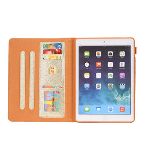 Gold Glitter Horizontal Flip Case for 10.2 Inch iPad 7th, 8th, 9th Gen