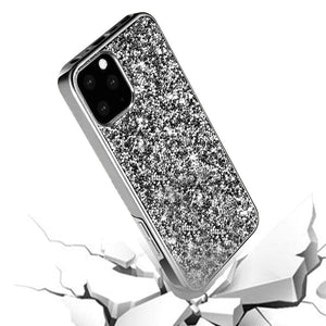 AMZER Rhinestone Diamond Platinum Collection Hybrid Bumper Case for iPhone 11 Pro Max - Black - fommy.com