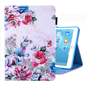Coloured Flowers Printed Flip Case for 10.2 Inch iPad 7th, 8th, 9th Gen