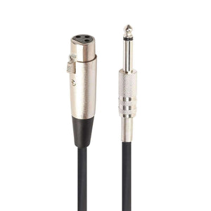 XLR 3-Pin Female to 1/4 inch (6.35mm) Mono Shielded Microphone Mic Cable - 10m