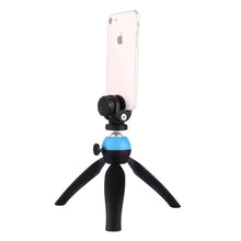 Load image into Gallery viewer, Pocket Mini Tripod Mount with 360 Degree Ball Head & Phone Clamp for Smartphones(Blue) - fommystore