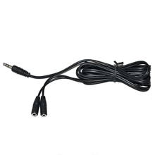 Load image into Gallery viewer, 3.5mm Male to 2 Female Splitter Cable 6 Feet - Black