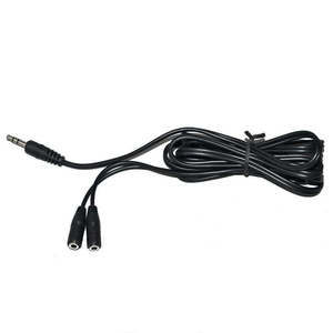 3.5mm Male to 2 Female Splitter Cable 6 Feet - Black