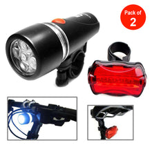 Load image into Gallery viewer, Waterproof 5 LED Lamp Bike Bicycle Front Headlight/ Rear Safety Flashlight - pack of 2