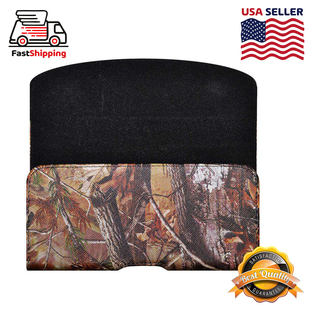 Horizontal PU Leather Camo Pouch Case  5.75 x 2.85 x 0.5 Inch