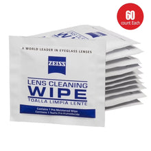 Load image into Gallery viewer, Zeiss Pre-Moistened Lens Cleaning Wipes - Cleans Bacteria, Germs and without Streaks for Eyeglasses and Sunglasses - pack of 60