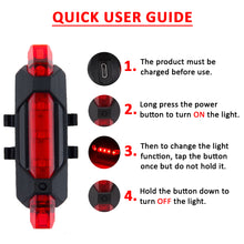 Load image into Gallery viewer, Waterproof 5 LED Lamp Bike Bicycle Rear Tail Light Back Lamp / Rear Safety Flashlight - Clear