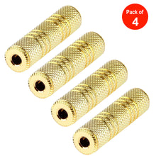 Load image into Gallery viewer, Gold Plated 3.5mm Female to 3.5mm Stereo Jack Socket Adapter - pack of 4