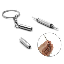 Load image into Gallery viewer, 3 in 1 Repair Kit Key Ring with 3 Screwdrivers: Cross 1.5, Straight 1.5,Star Nut M2.5 for Smart Phone, Watches (Silver) - pack of 2