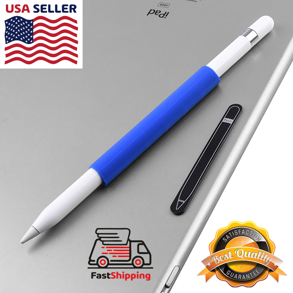 AMZER Magnetic Sleeve Silicone Holder Grip Set for Apple Pencil - Blue