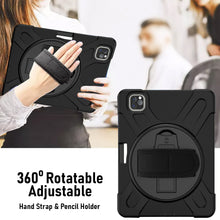 Load image into Gallery viewer, AMZER TUFFEN Multilayer Case with 360 Degree Rotating Kickstand with Shoulder Strap, Hand Grip for iPad Pro 12.9 (4th/5th/6th Gen)