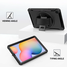 Load image into Gallery viewer, AMZER TUFFEN Case with 360 Degree Rotation PC+TPU Protective Cover With Holder &amp; Hand Strap &amp; Pen Slot for Samsung Galaxy Tab S6 Lite 10.4 inch&quot;