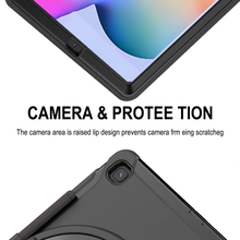 Load image into Gallery viewer, AMZER TUFFEN Case with 360 Degree Rotation PC+TPU Protective Cover With Holder &amp; Hand Strap &amp; Pen Slot for Samsung Galaxy Tab S6 Lite 10.4 inch&quot;
