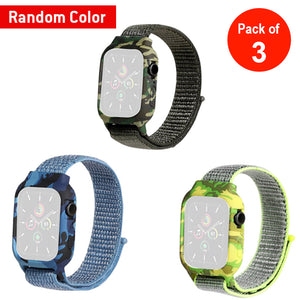 AMZER Nylon Replacement Wrist Strap Watchband For Apple Watch Series 6/5/4/SE 44mm,Watch Series 3/2/1 42mm (Random Color) - pack of 3