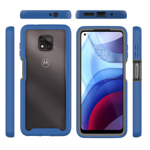 AMZER Full Body Hybrid Armor Case for Motorola Moto G Power (2021) - Blue