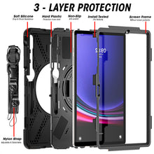 Load image into Gallery viewer, AMZER Silicone + PC Protective Case with Holder with Shoulder Strap, Hand Grip for Samsung Galaxy Tab S7 FE 5G T730