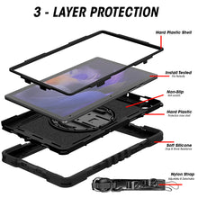 Load image into Gallery viewer, AMZER TUFFEN Multilayer Case with 360 Degree Rotating Kickstand with Shoulder Strap, Hand Grip for Samsung Galaxy Tab A7 Lite T220 / T225 (8.7 inch)