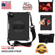 Load image into Gallery viewer, AMZER TUFFEN Multilayer Case with 360 Degree Rotating Kickstand with Shoulder Strap, Hand Grip for iPad Pro 11 1st/2nd/3rd/4th gen