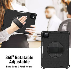 AMZER TUFFEN Multilayer Case with 360 Degree Rotating Kickstand with Shoulder Strap, Hand Grip for iPad Pro 11 1st/2nd/3rd/4th gen